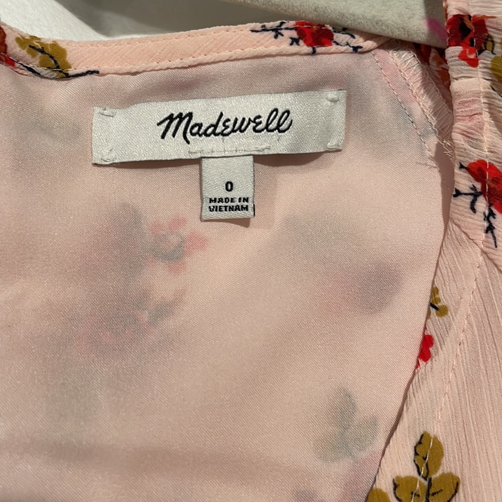 Madewell Tie-Sleeve Ruffle-Waist Midi Dress in Countryside Blooms Size 0 - Picture 6 of 7